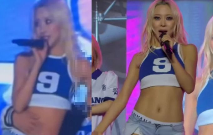 축제서 남성 관객과 스킨십 다영 퍼포먼스에 갑론을박