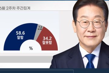 李 취임후 첫 국정수행 평가 58.6% '긍정'