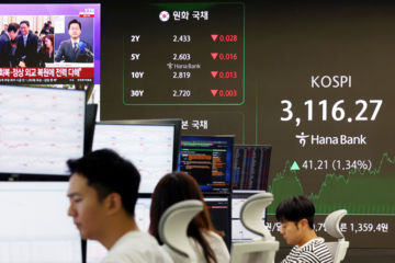코스피, 개인 순매수에도 혼조세…장중 3100선 아래로