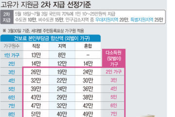 고유가지원금, 맞벌이 4인가구 건보료 39만원 넘으면 제외[Q&A]