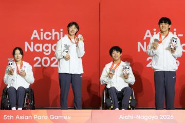 펜싱 혼성 사브르, 은메달 수확…한국, 메달 100개 채웠다