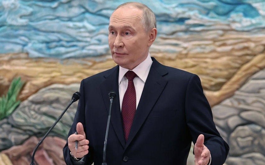 CSTO 회담 후 기자회견하는 푸틴 대통령