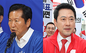 정청래 "李에 힘 실어달라" 장동혁 "李 심판해달라"