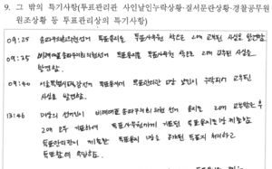 투표종료 1분전 100매 전달…1시간24분간 중단