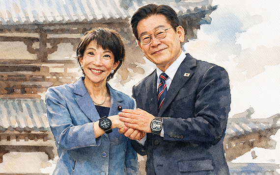 시계 주고받은 李·다카이치 이젠 과거사 협력할 '시간'