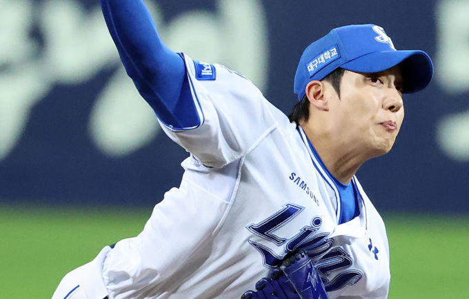 돌아온 삼성 에이스 원태인 시즌 첫 등판서 3⅔이닝 무실점