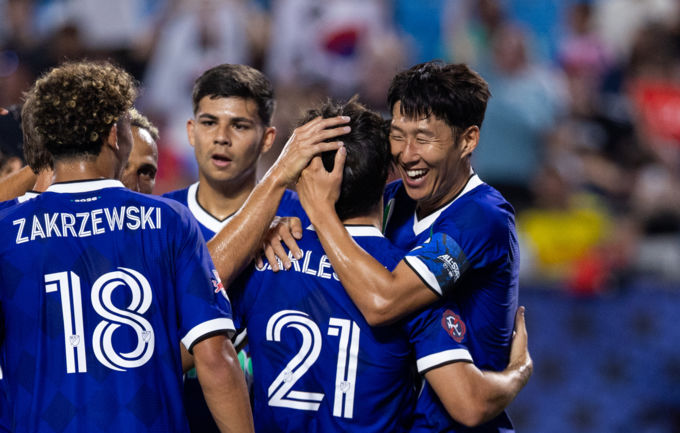  손흥민 첫 MLS 올스타전 MVP "완벽한 패스 덕에 멀티골 넣어"
