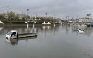차량 침수·담장 붕괴…부산 강풍 동반 비 피해