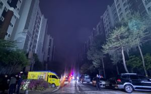조치원 아파트 화재…"아이 울며 계단 내려와"